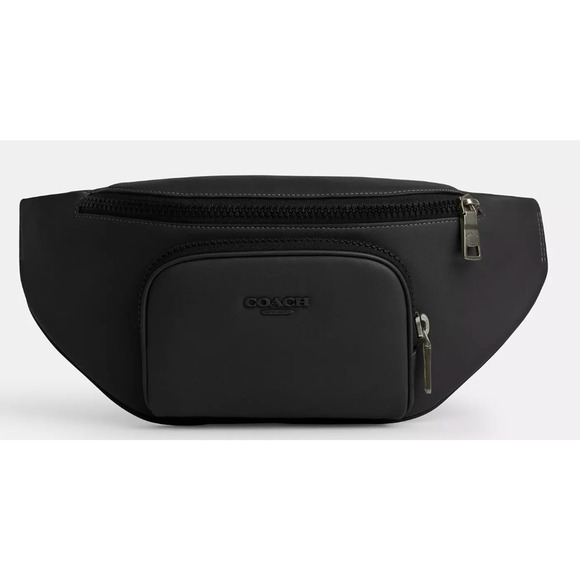 COACH Racer Belt Bag In Smooth Leather Black - See Pics for Imperfections - Picture 1 of 14